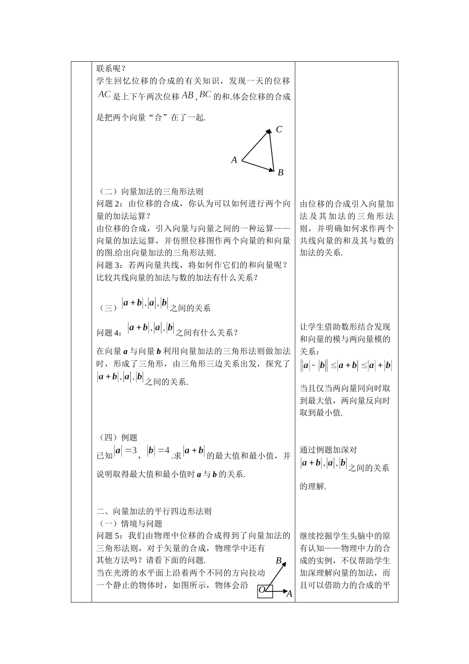 0427高一数学（人教A版）平面向量的加法运算-1教案【公众号悦过学习分享】.docx_第2页