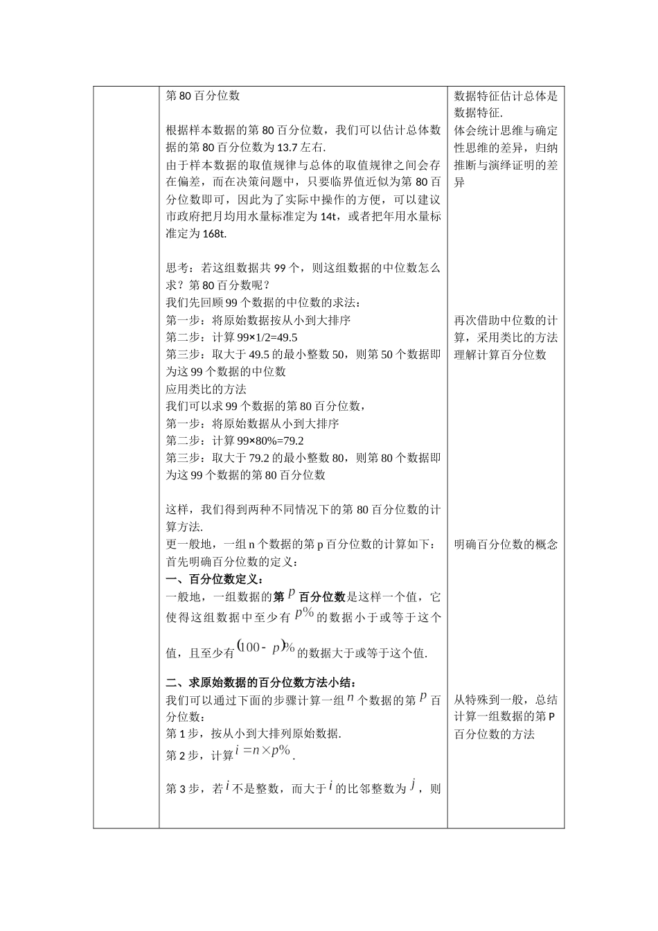 0623高一数学（人教A版）-总体百分位数的估计-1教案【公众号悦过学习分享】.docx_第3页