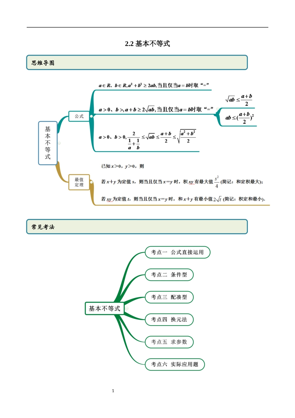 2.2 基本不等式（学生版）.docx_第1页