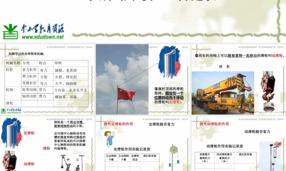 教科小学科学六上《1.5、定滑轮和动滑轮》PPT课件(7)【加微信公众号 jiaoxuewuyou 九折优惠 qq 1119139686】.ppt