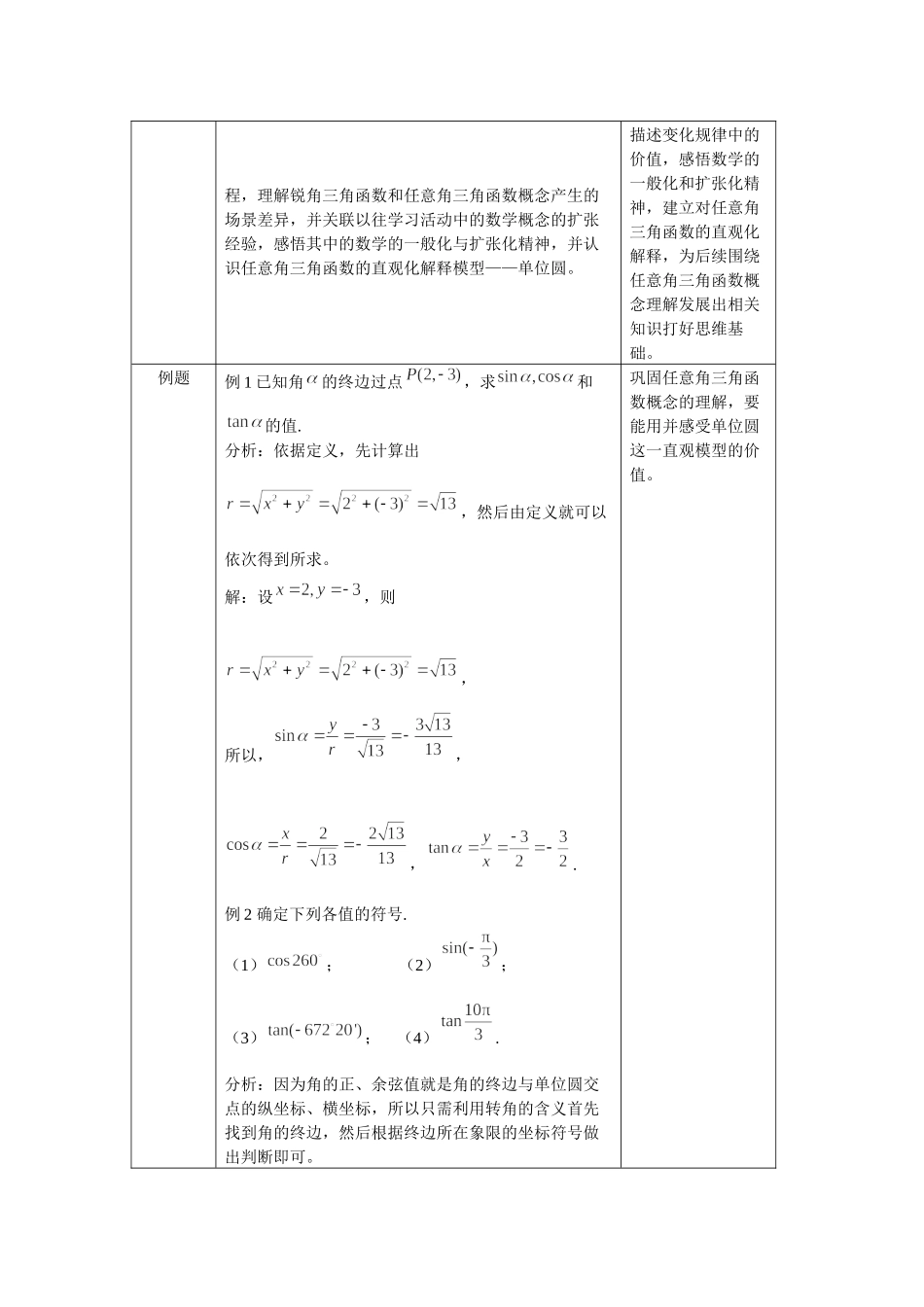 0506高一探索旋转现象中的变量关系模型——任意角三角函数概念（人教B版）1教案【公众号悦过学习分享】.docx_第2页