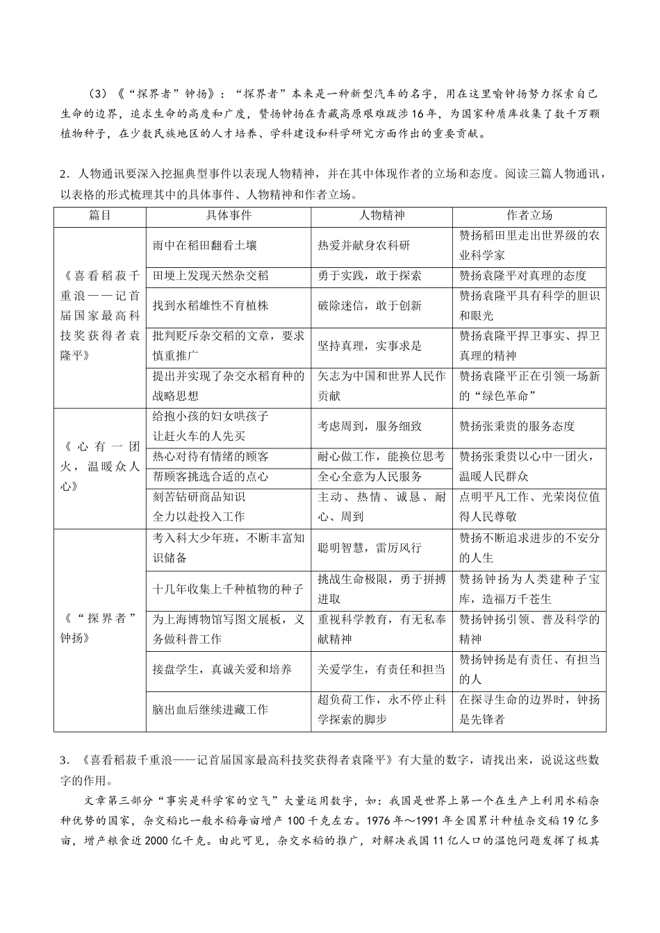 第4课 喜看稻菽千重浪（教师版）-【帮课堂】2021-2022学年高一语文同步精品讲义（统编版必修上册）.docx_第3页