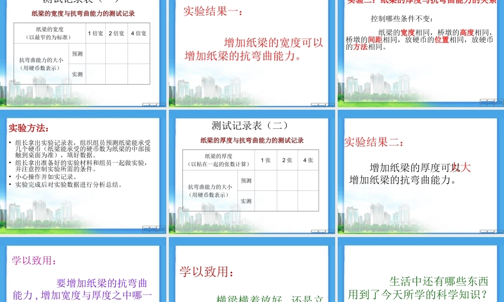 教科小学科学六上《2.1、抵抗弯曲》PPT课件(11)【加微信公众号 jiaoxuewuyou 九折优惠 qq 1119139686】.ppt
