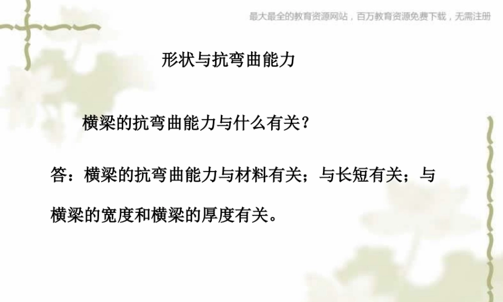 教科小学科学六上《2.2、形状与抗弯曲能力》PPT课件(1)【加微信公众号 jiaoxuewuyou 九折优惠 qq 1119139686】.ppt