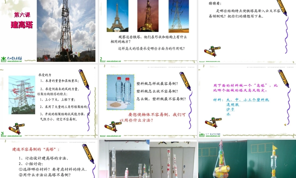 教科小学科学六上《2.6、建高塔》PPT课件(1)【加微信公众号 jiaoxuewuyou 九折优惠 qq 1119139686】.ppt