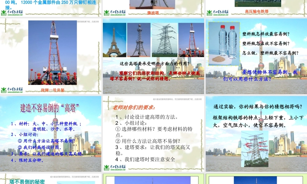 教科小学科学六上《2.6、建高塔》PPT课件(8)【加微信公众号 jiaoxuewuyou 九折优惠 qq 1119139686】.ppt