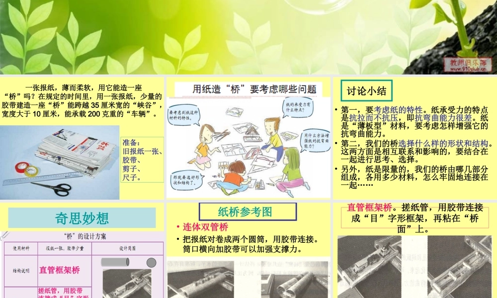 教科小学科学六上《2.8、用纸造一座“桥”》PPT课件(1)【加微信公众号 jiaoxuewuyou 九折优惠 qq 1119139686】.ppt