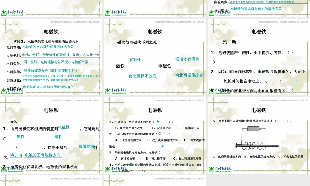 教科小学科学六上《3.2、电磁铁》PPT课件(1)【加微信公众号 jiaoxuewuyou 九折优惠 qq 1119139686】.ppt