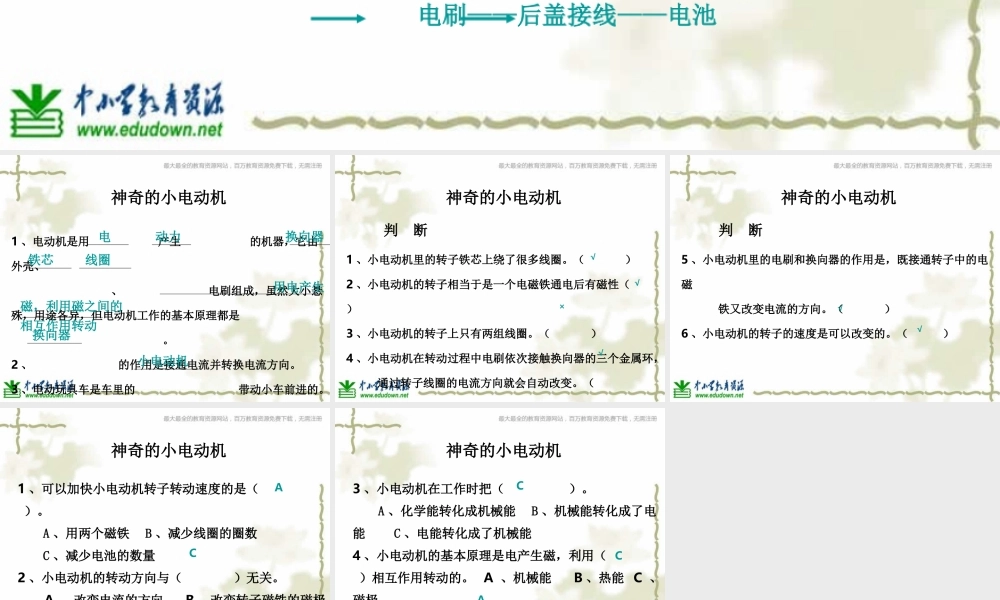 教科小学科学六上《3.5、神奇的小电动机》PPT课件(3)【加微信公众号 jiaoxuewuyou 九折优惠 qq 1119139686】.ppt