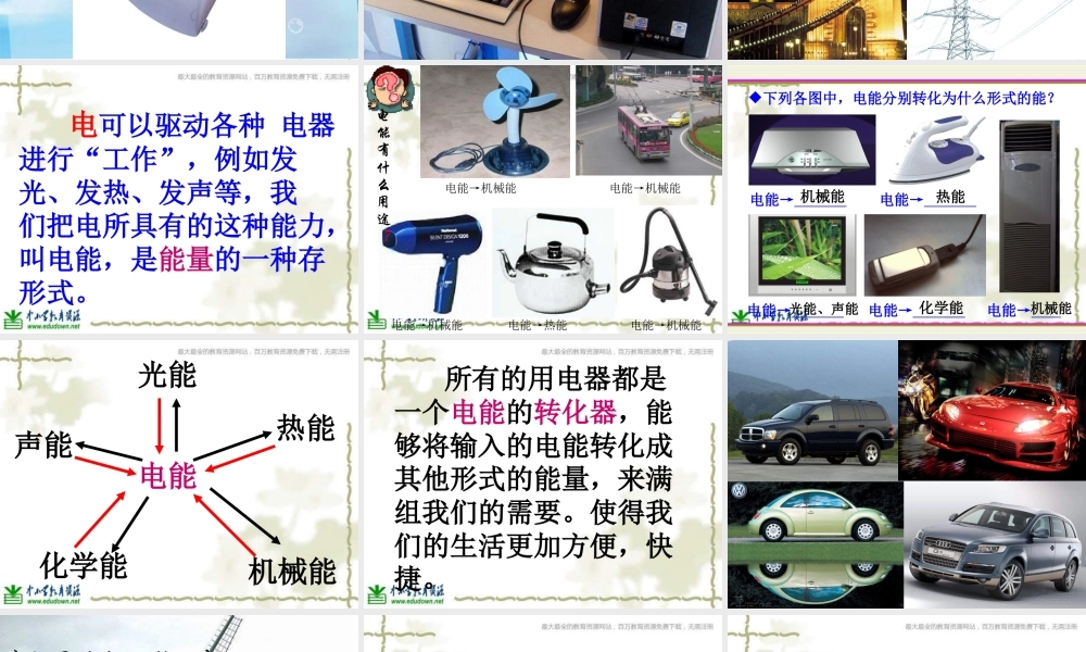 教科小学科学六上《3.6、电能和能量》PPT课件(1)【加微信公众号 jiaoxuewuyou 九折优惠 qq 1119139686】.ppt