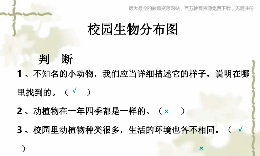 教科小学科学六上《4.2、校园生物分布图》PPT课件(4)【加微信公众号 jiaoxuewuyou 九折优惠 qq 1119139686】.ppt