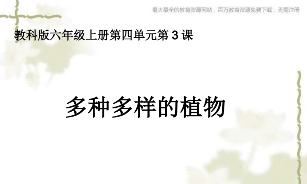 教科小学科学六上《4.3、多种多样的植物》PPT课件(10)【加微信公众号 jiaoxuewuyou 九折优惠 qq 1119139686】.ppt