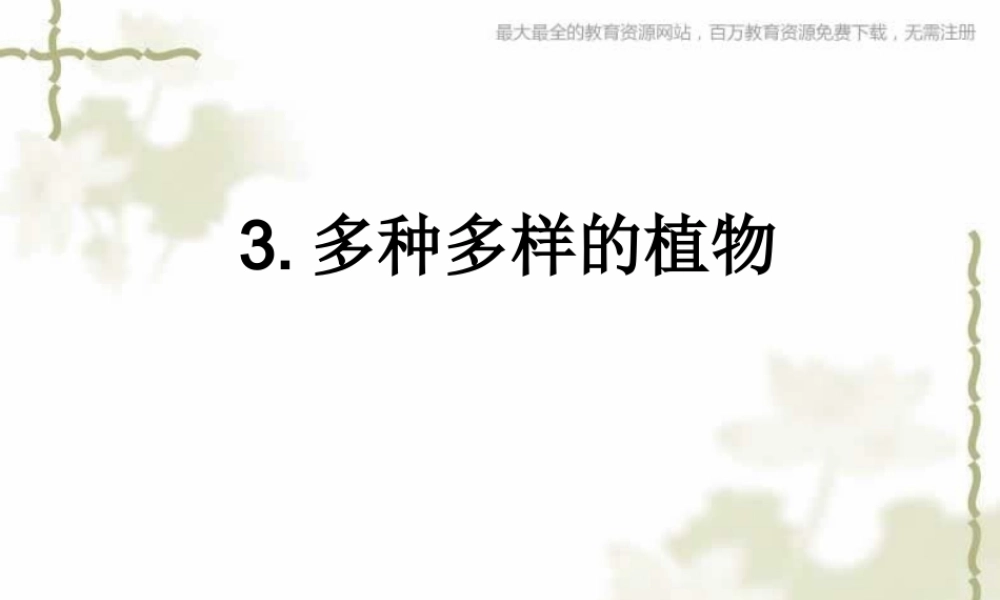 教科小学科学六上《4.3、多种多样的植物》PPT课件(3)【加微信公众号 jiaoxuewuyou 九折优惠 qq 1119139686】.ppt