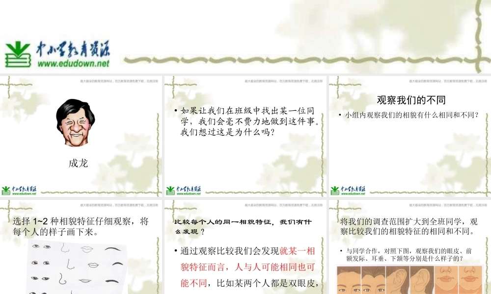 教科小学科学六上《4.5、相貌各异的我们》PPT课件(9)【加微信公众号 jiaoxuewuyou 九折优惠 qq 1119139686】.ppt