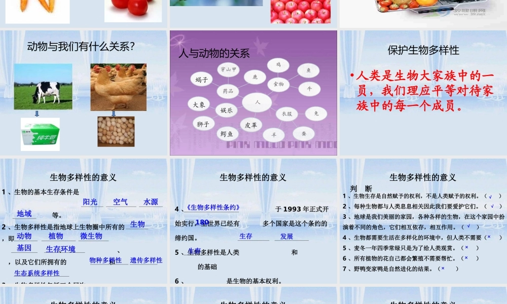 教科小学科学六上《4.8、生物多样性的意义》PPT课件(1)【加微信公众号 jiaoxuewuyou 九折优惠 qq 1119139686】.ppt
