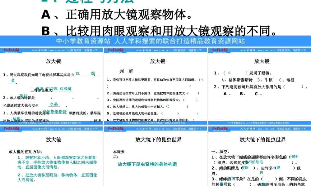 教科小学科学六下《1.1、放大镜》PPT课件(1)【加微信公众号 jiaoxuewuyou 九折优惠 qq 1119139686】.pptx
