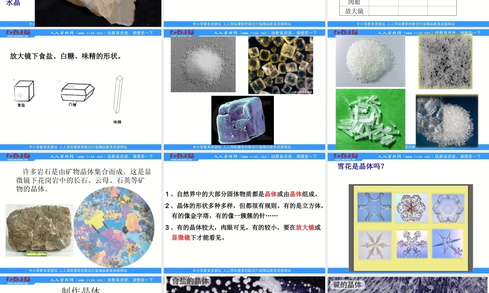 教科小学科学六下《1.3、放大镜下的晶体》PPT课件(2)【加微信公众号 jiaoxuewuyou 九折优惠 qq 1119139686】.ppt