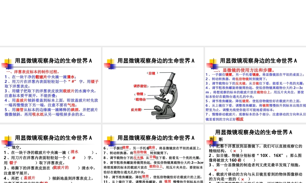 教科小学科学六下《1.7、用显微镜观察身边的生命世界（三）》PPT课件(1)【加微信公众号 jiaoxuewuyou 九折优惠 qq 1119139686】.ppt