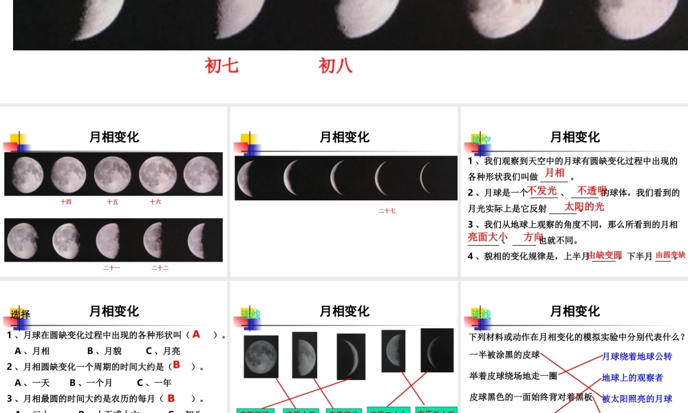 教科小学科学六下《3.2、月相变化》PPT课件(2)【加微信公众号 jiaoxuewuyou 九折优惠 qq 1119139686】.ppt