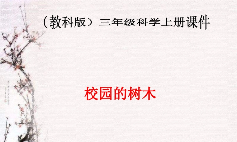 教科小学科学三上《1.2、校园的树木》PPT课件(1)【加微信公众号 jiaoxuewuyou 九折优惠 qq 1119139686】.ppt