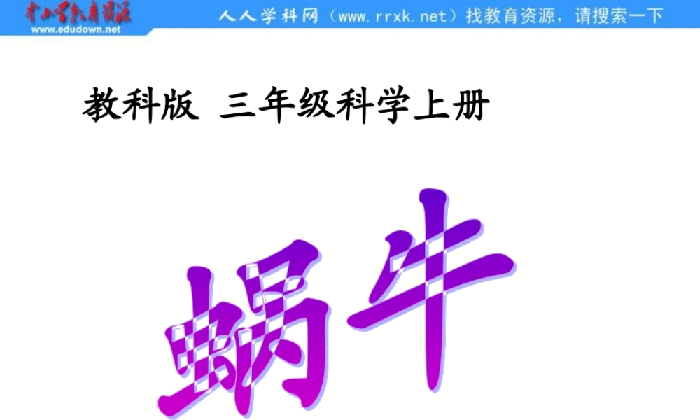 教科小学科学三上《2.3、蜗牛（1）》PPT课件(1)【加微信公众号 jiaoxuewuyou 九折优惠 qq 1119139686】.ppt