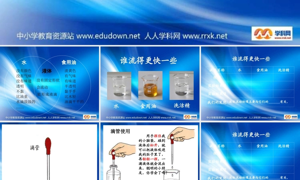教科小学科学三上《4.3、谁流得更快一些》PPT课件(4)【加微信公众号 jiaoxuewuyou 九折优惠 qq 1119139686】.ppt