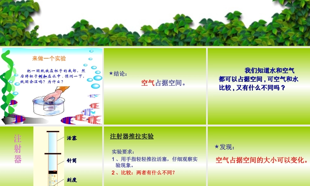 教科小学科学三上《4.6、空气占据空间吗》PPT课件(3)【加微信公众号 jiaoxuewuyou 九折优惠 qq 1119139686】.ppt