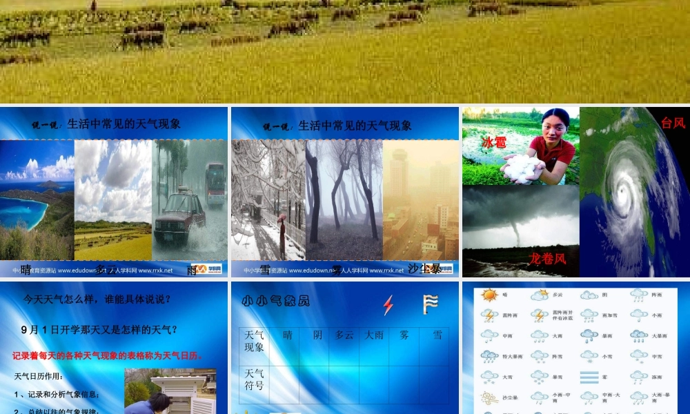 教科小学科学四上《1.2、天气日历》PPT课件(1)【加微信公众号 jiaoxuewuyou 九折优惠 qq 1119139686】.ppt