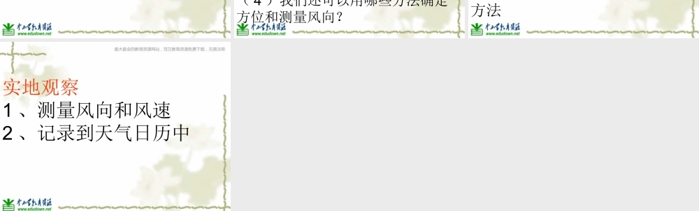 教科小学科学四上《1.4、风向和风速》PPT课件(11)【加微信公众号 jiaoxuewuyou 九折优惠 qq 1119139686】.ppt