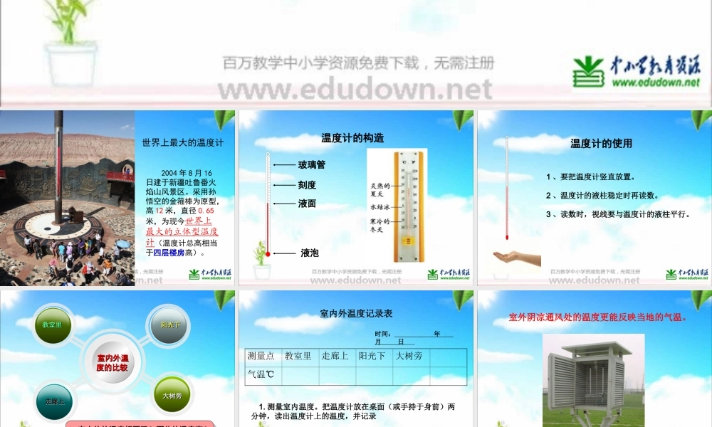 教科小学科学四上《1.3、温度与气温》PPT课件(8)【加微信公众号 jiaoxuewuyou 九折优惠 qq 1119139686】.ppt