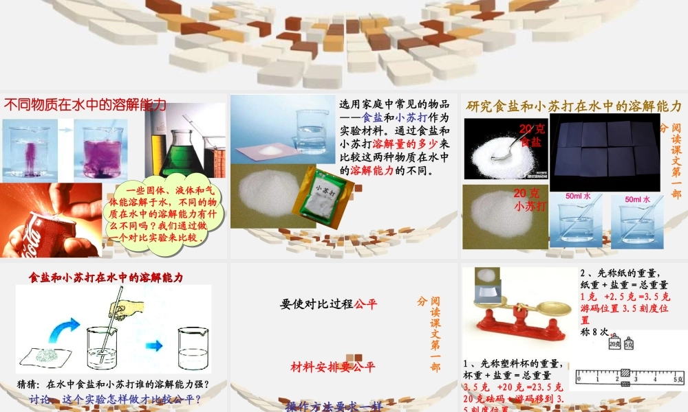 教科小学科学四上《2.4、不同物质在水中的溶解能力》PPT课件(1)【加微信公众号 jiaoxuewuyou 九折优惠 qq 1119139686】.ppt