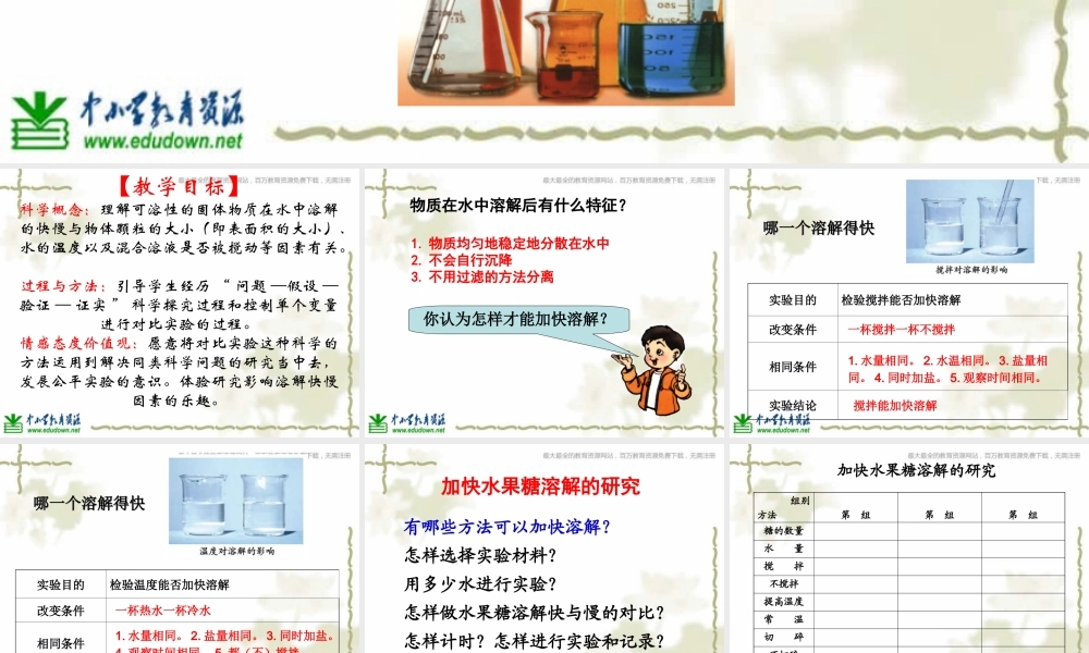 教科小学科学四上《2.5、溶解的快与慢》PPT课件(8)【加微信公众号 jiaoxuewuyou 九折优惠 qq 1119139686】.ppt