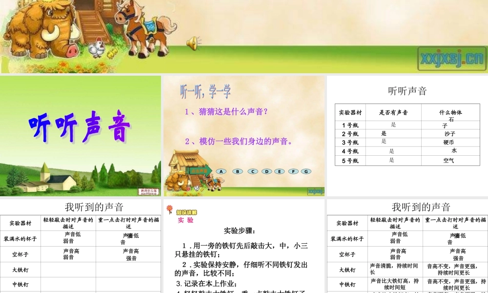 教科小学科学四上《3.1、听听声音》PPT课件(3)【加微信公众号 jiaoxuewuyou 九折优惠 qq 1119139686】.ppt