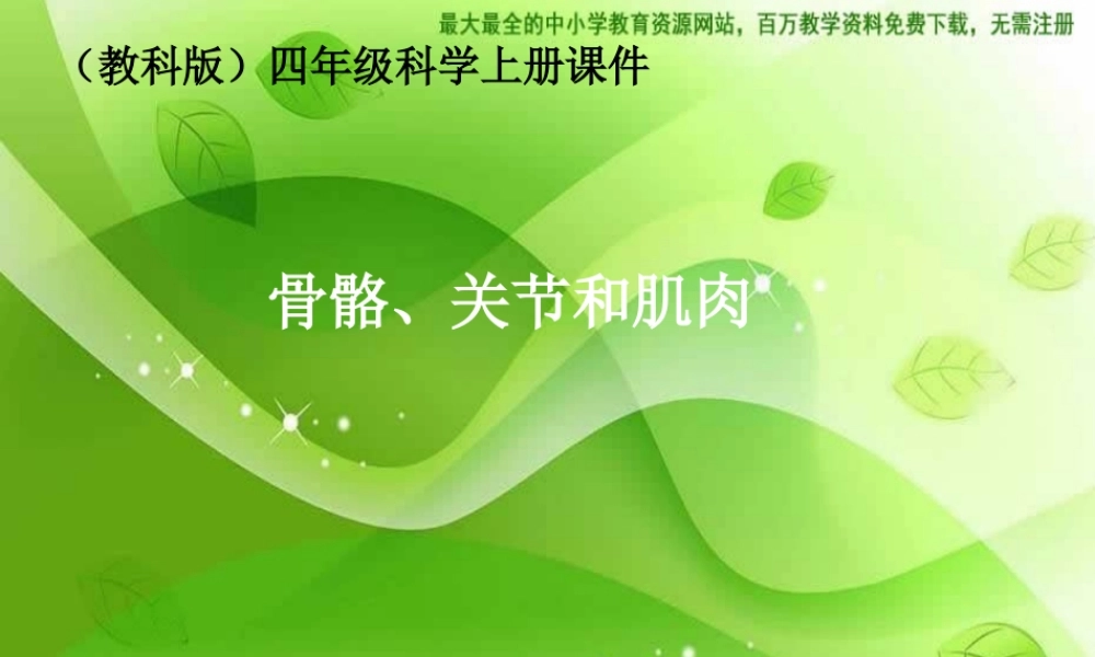 教科小学科学四上《4.2、骨骼、关节和肌肉》PPT课件(7)【加微信公众号 jiaoxuewuyou 九折优惠 qq 1119139686】.ppt