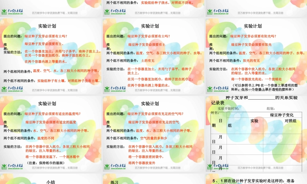 教科小学科学五上《1.1、种子发芽实验（一）》PPT课件(1)【加微信公众号 jiaoxuewuyou 九折优惠 qq 1119139686】.ppt