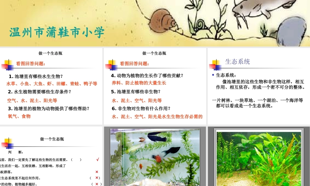 教科小学科学五上《1.6、做一个生态瓶》PPT课件(2)【加微信公众号 jiaoxuewuyou 九折优惠 qq 1119139686】.ppt