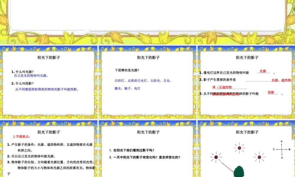 教科小学科学五上《2.2、阳光下的影子》PPT课件(6)【加微信公众号 jiaoxuewuyou 九折优惠 qq 1119139686】.ppt