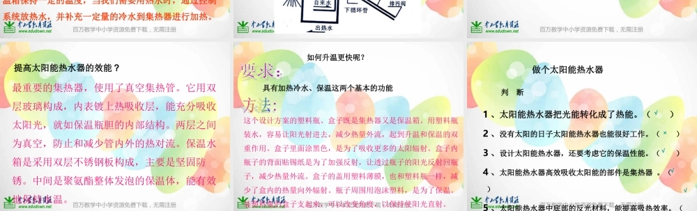 教科小学科学五上《2.7、做个太阳能热水器》PPT课件(4)【加微信公众号 jiaoxuewuyou 九折优惠 qq 1119139686】.ppt