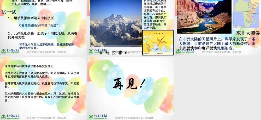 教科小学科学五上《3.2、地球内部运动引起的地形变化》PPT课件(1)【加微信公众号 jiaoxuewuyou 九折优惠 qq 1119139686】.ppt