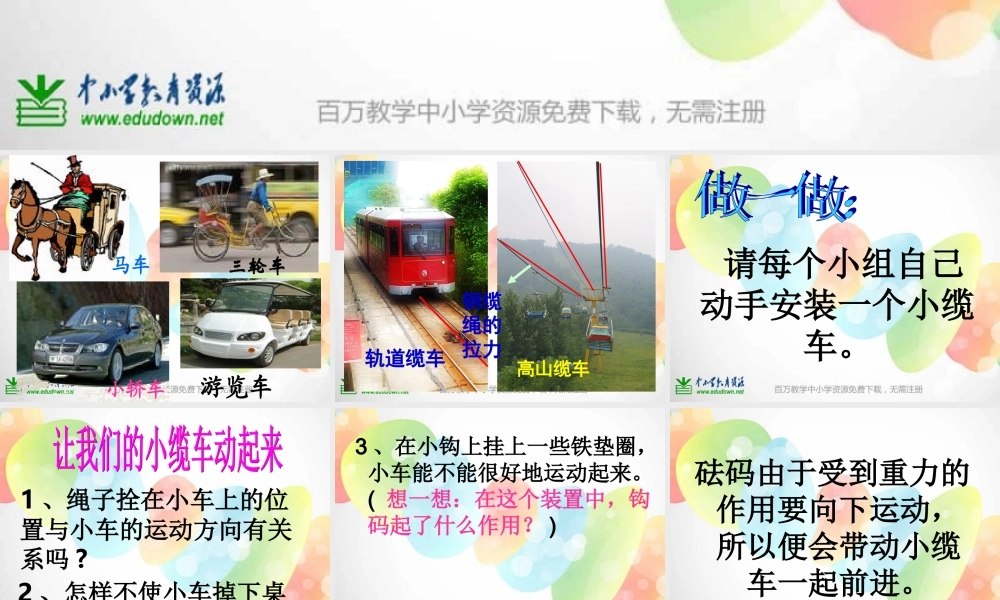 教科小学科学五上《4.1、我们的小缆车》PPT课件(3)【加微信公众号 jiaoxuewuyou 九折优惠 qq 1119139686】.ppt