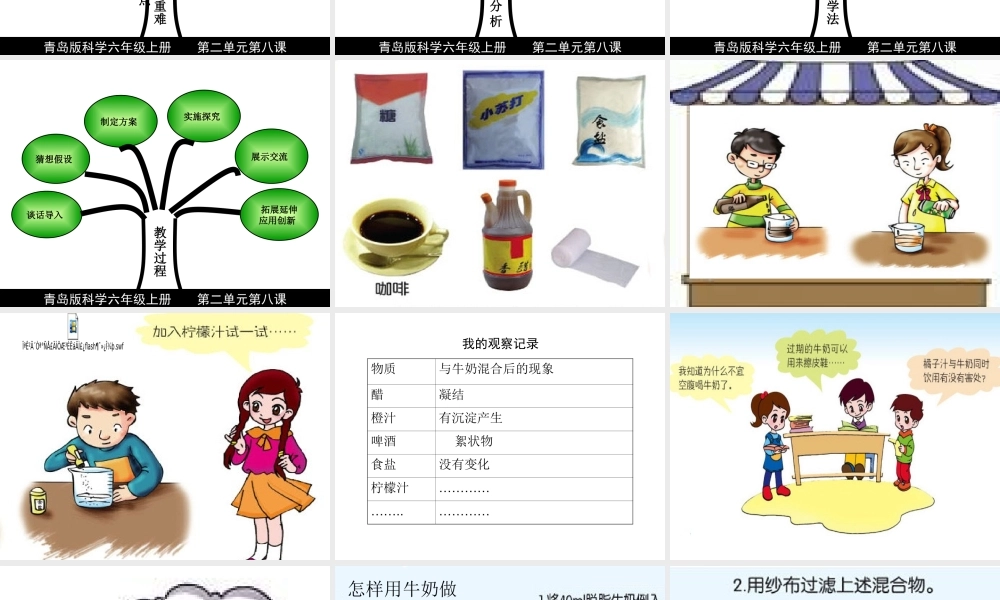 青岛小学科学六上《8、牛奶的变化》PPT课件 (8)【加微信公众号 jiaoxuewuyou 九折优惠 qq 1119139686】.ppt