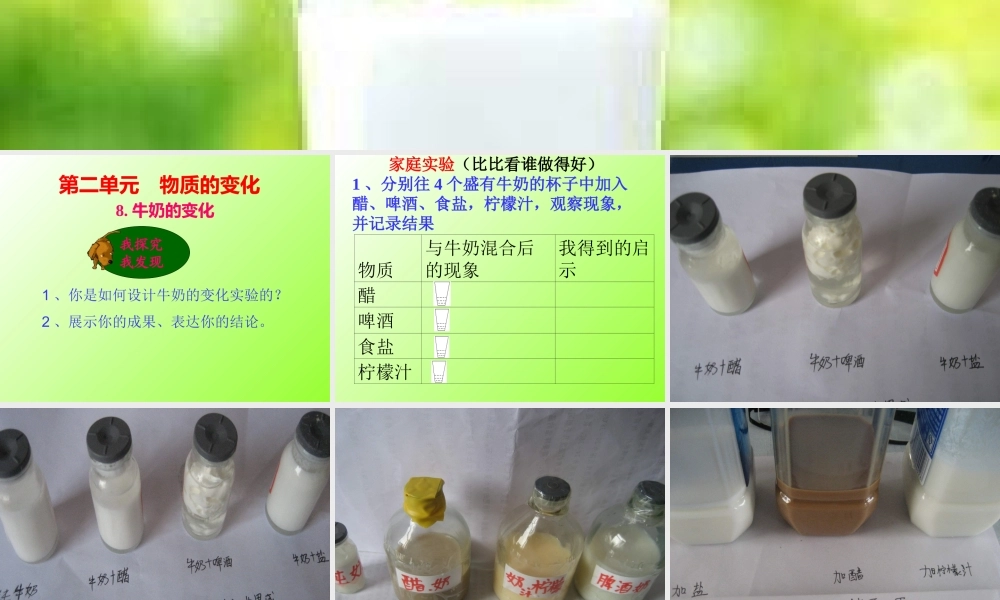 青岛小学科学六上《8、牛奶的变化》PPT课件 (3)【加微信公众号 jiaoxuewuyou 九折优惠 qq 1119139686】.ppt