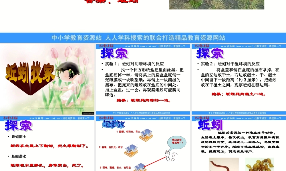 青岛小学科学六上《20、蚯蚓找家》PPT课件 (2)【加微信公众号 jiaoxuewuyou 九折优惠 qq 1119139686】.ppt