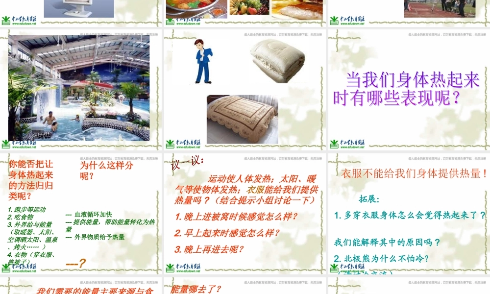 青岛小学科学六下《5、让身体热起来》PPT课件 (3)【加微信公众号 jiaoxuewuyou 九折优惠 qq 1119139686】.ppt