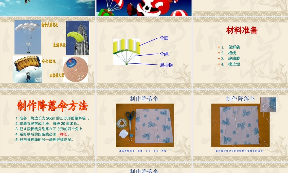 青岛小学科学六下《14、降落伞》PPT课件 (5)【加微信公众号 jiaoxuewuyou 九折优惠 qq 1119139686】.ppt