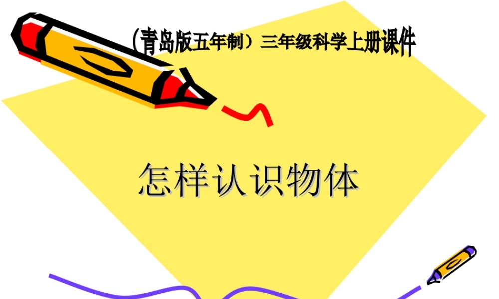 青岛小学科学三上《4 怎样认识物体》PPT课件 (1)【加微信公众号 jiaoxuewuyou 九折优惠 qq 1119139686】.ppt