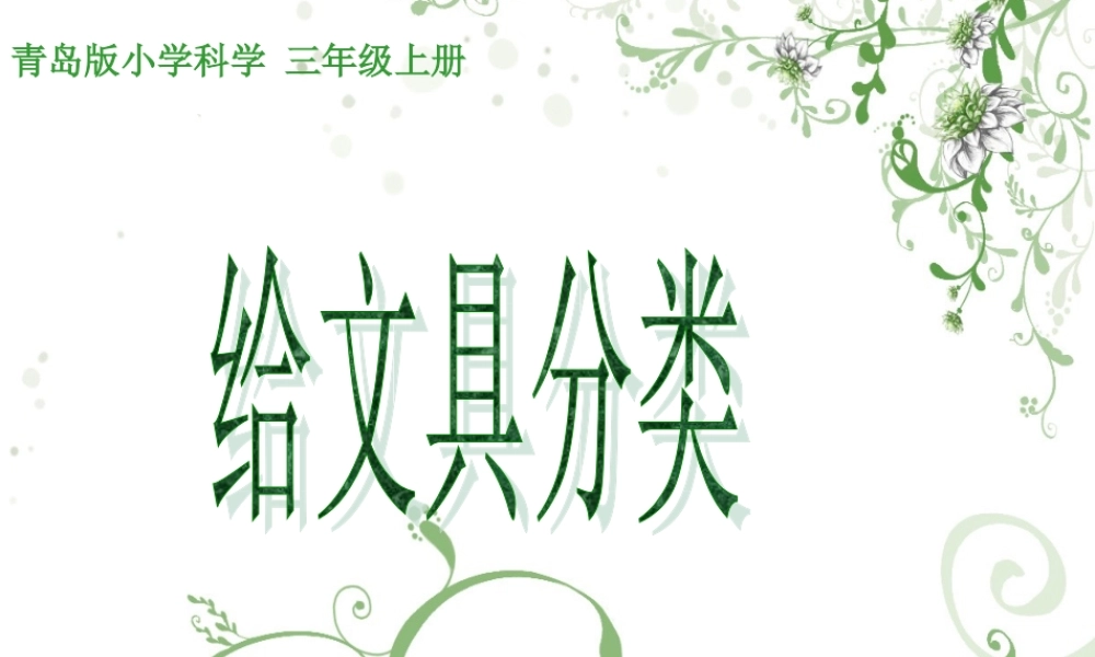 青岛小学科学三上《5 给文具分类》PPT课件 (1)【加微信公众号 jiaoxuewuyou 九折优惠 qq 1119139686】.ppt