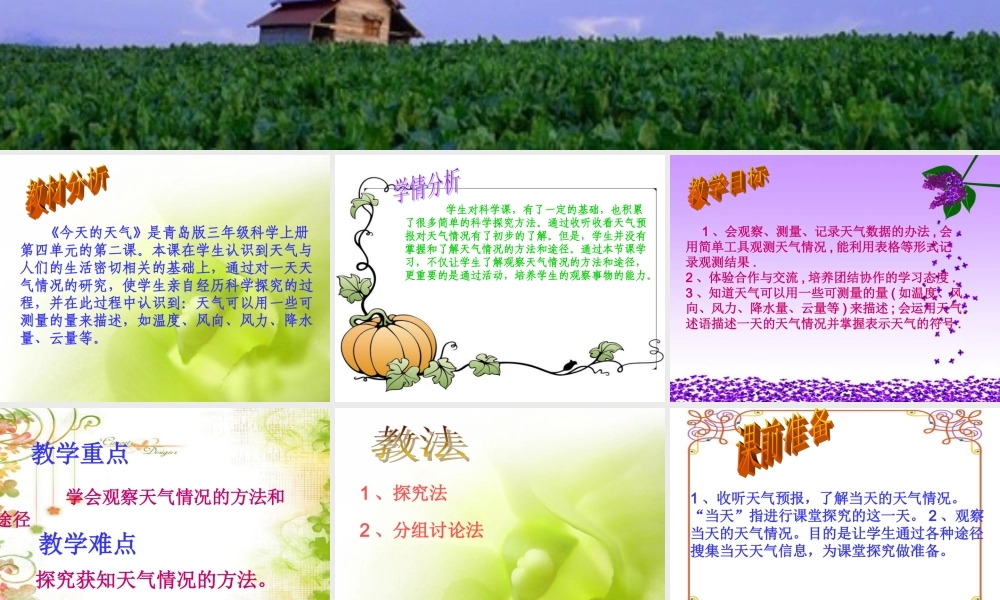 青岛小学科学三上《19 今天的天气》PPT课件 (5)【加微信公众号 jiaoxuewuyou 九折优惠 qq 1119139686】.ppt