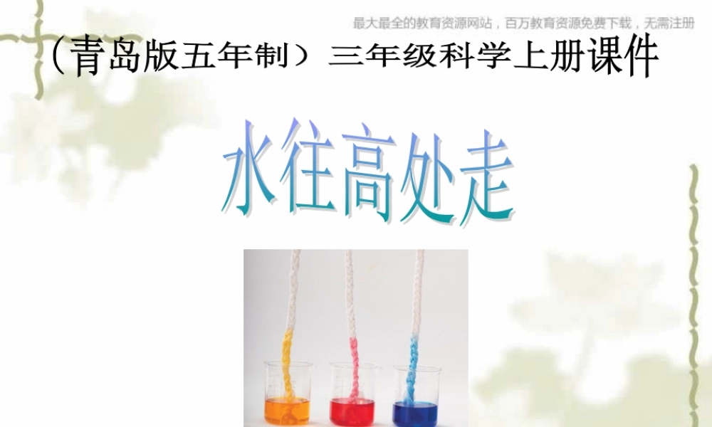 青岛小学科学三上《18 水往高处走》PPT课件 (1)【加微信公众号 jiaoxuewuyou 九折优惠 qq 1119139686】.ppt