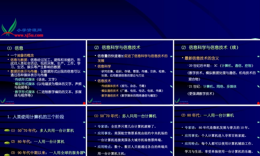 首师大小学科学六下《18.信息技术》PPT课件【加微信公众号 jiaoxuewuyou 九折优惠qq 1119139686】.ppt